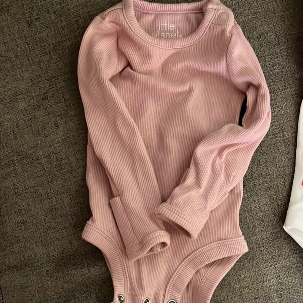 Pink Ribbed Kids One Piece